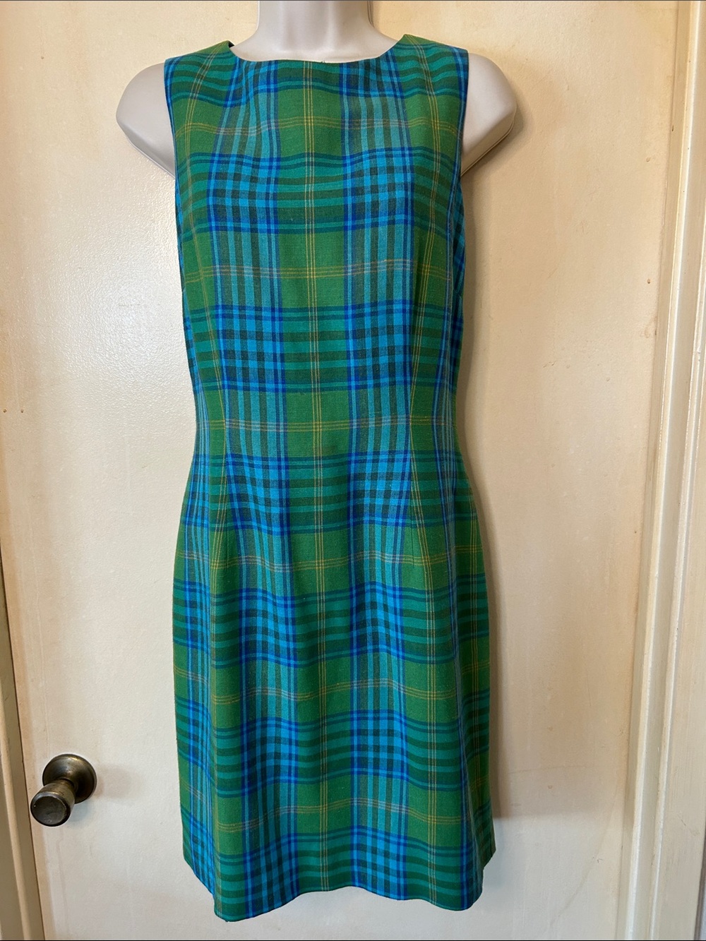 John Roberts Vintage Plaid Linen Dress size 8